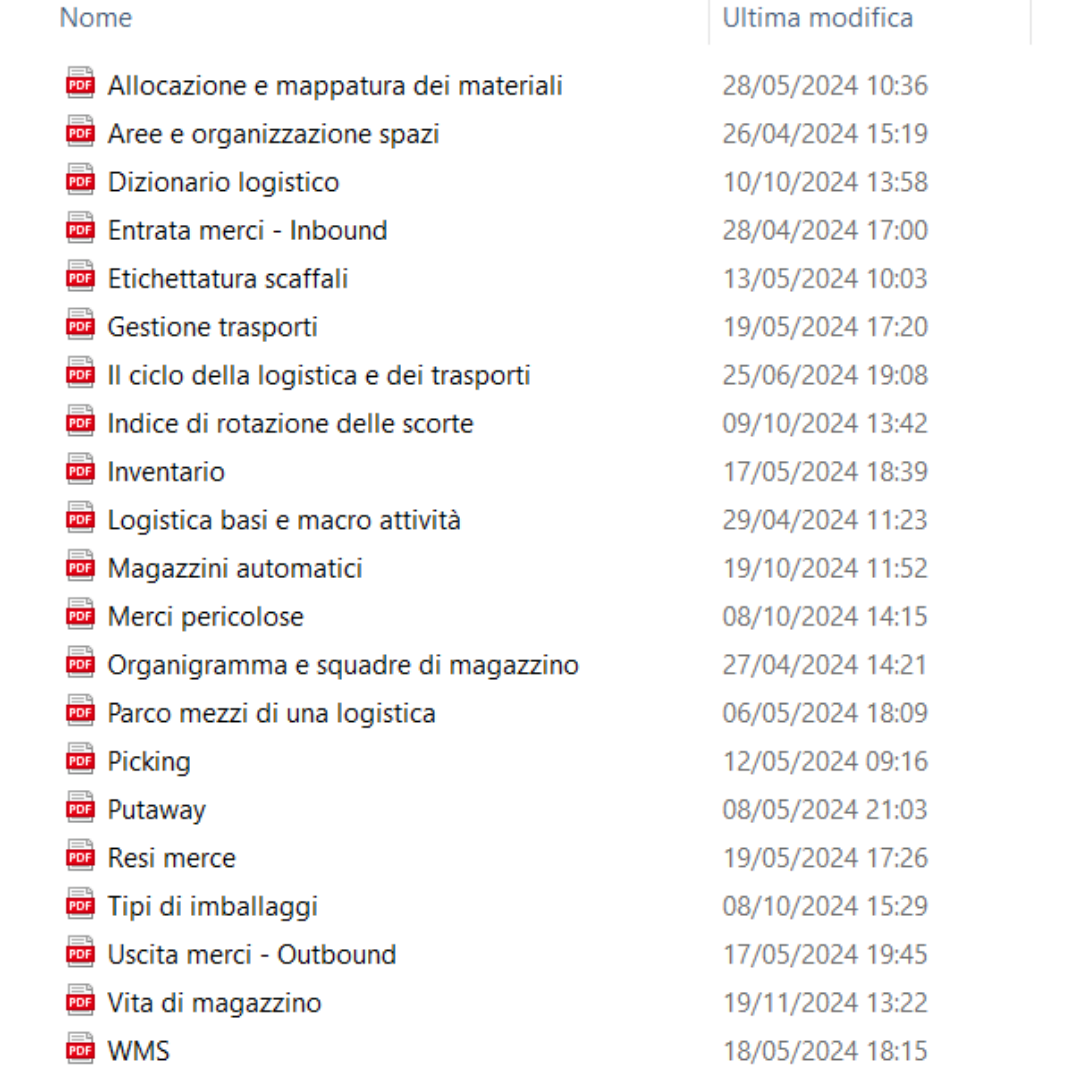 Slide Professionali per Corso di Logistica, Magazzino e Trasporti